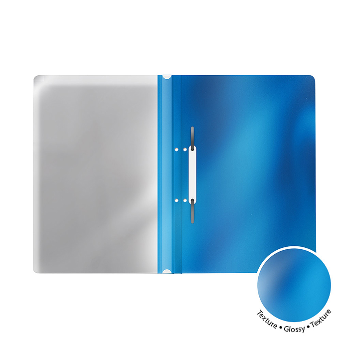 Папка-скоросшиватель с перфорацией пластиковая Glossy Ice Metallic, A4, ассорти 