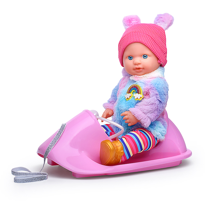 Пупс с аксессуарами YL2440F-C "Зимние забавы Ангелины" в коробке