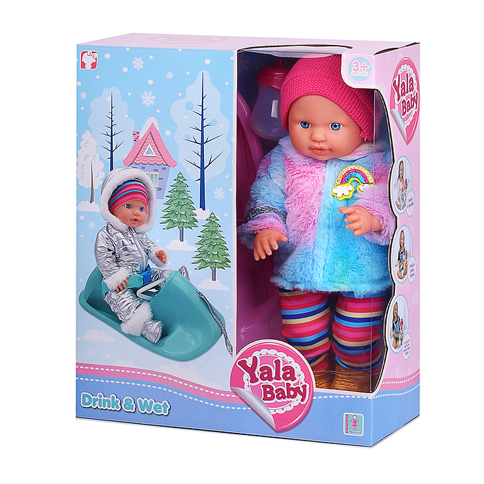 Пупс с аксессуарами YL2440F-C "Зимние забавы Ангелины" в коробке