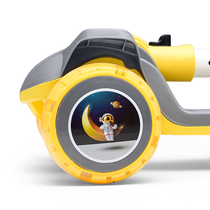 Самокат U001195Y 3-х кол., желтый, PU, в коробке