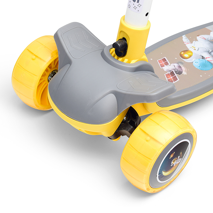 Самокат U001195Y 3-х кол., желтый, PU, в коробке