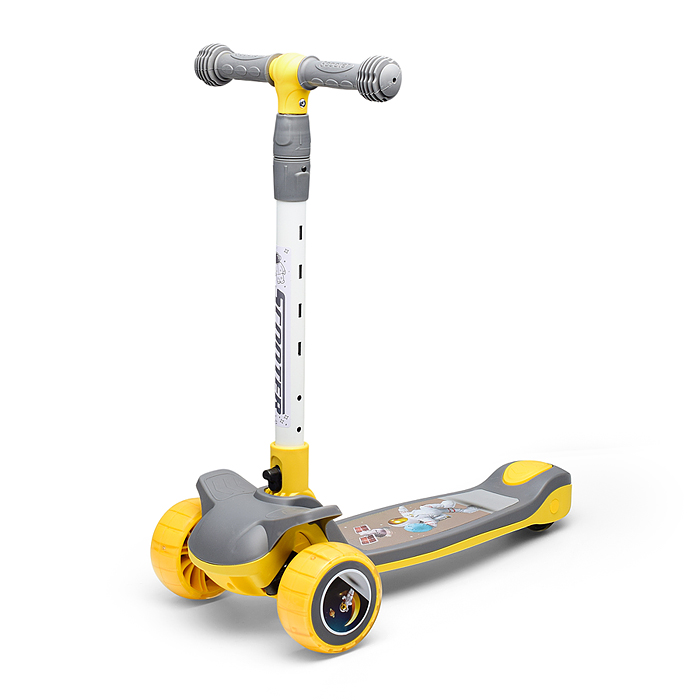 Самокат U001195Y 3-х кол., желтый, PU, в коробке