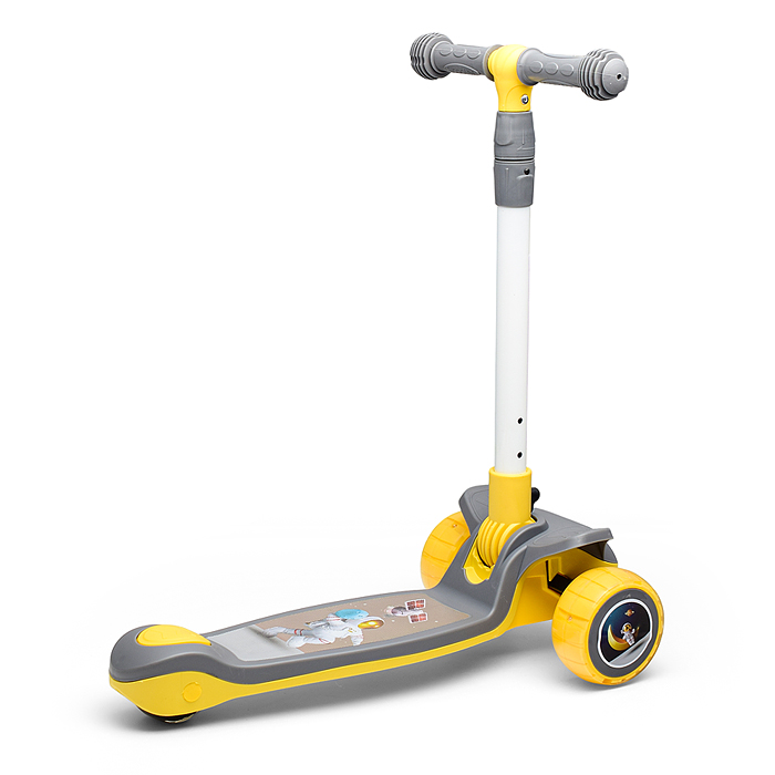 Самокат U001195Y 3-х кол., желтый, PU, в коробке