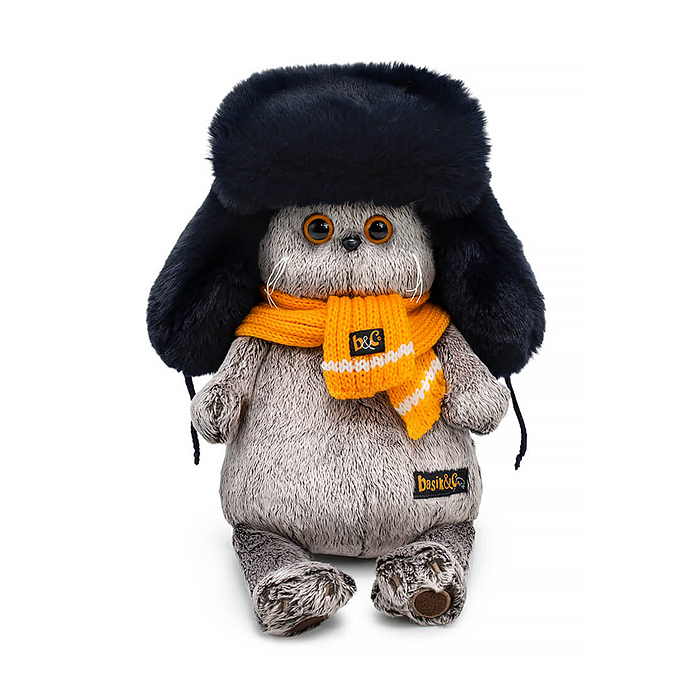 Кот Басик в меховой шапке и шарфе Кот Басик в меховой шапке и шарфе