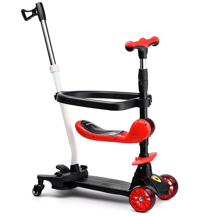 Фото к товару Самокат U027765Y 3-х. кол., с сиденьем, родительской ручкой, колеса PU, черный, в коробке Самокат U027765Y 3-х. кол., с сиденьем, родительской ручкой, колеса PU, черный, в коробке