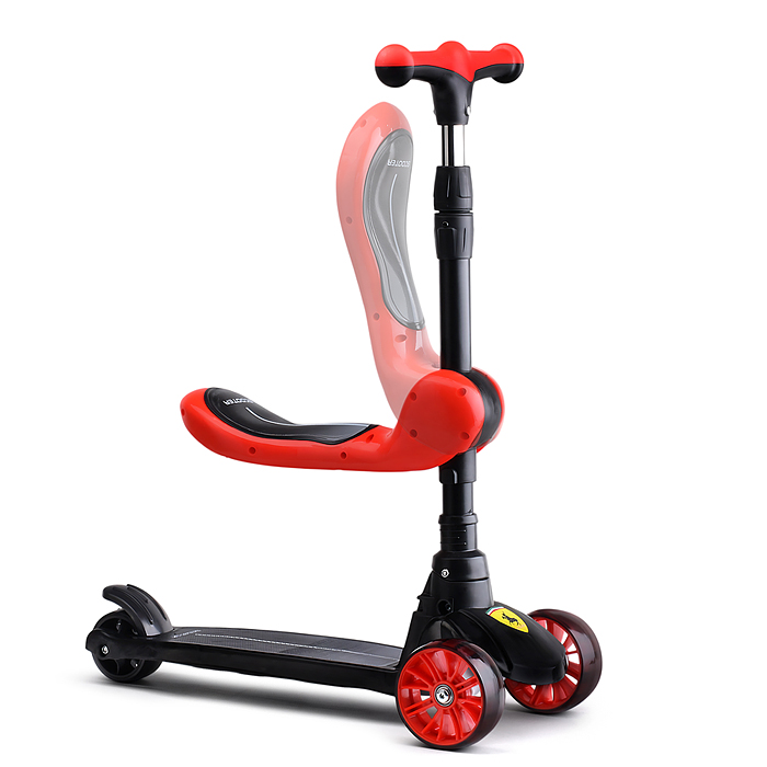 Фото к товару Самокат U027765Y 3-х. кол., с сиденьем, родительской ручкой, колеса PU, черный, в коробке Самокат U027765Y 3-х. кол., с сиденьем, родительской ручкой, колеса PU, черный, в коробке