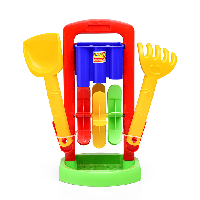 Набор №391: песочная мельница №4, ведро №9, лопатка №31, грабельки №31