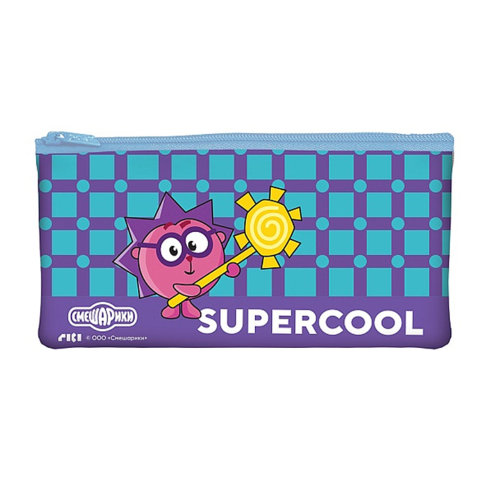 Пенал 205х110мм.,на молнии мягкий "Смешарики"