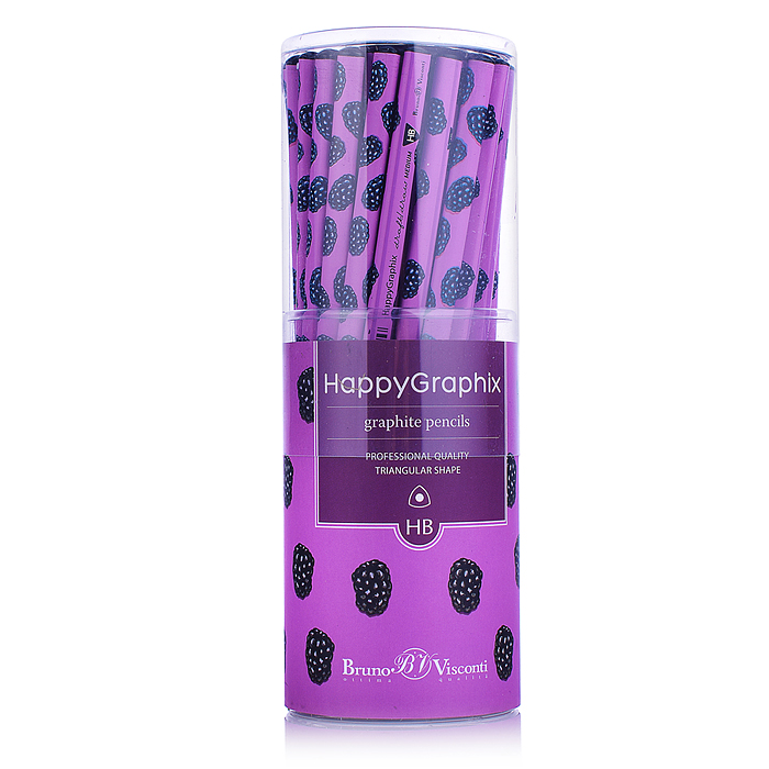 Карандаш чернографитный "HappyGraphix. Ягоды. Графика. Ежевика" НВ