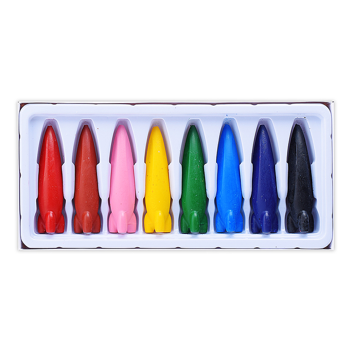 Мелки восковые "Ракета", 8 цв., фигурные, картонная упаковка