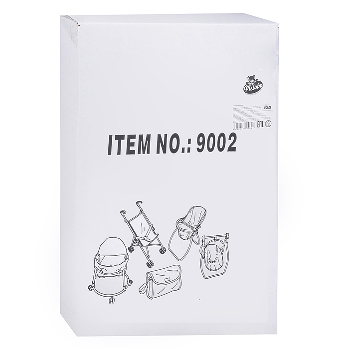 Коляска для кукол 9002 5 в1 принт: звезды на розовом