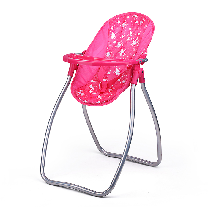 Коляска для кукол 9002 5 в1 принт: звезды на розовом