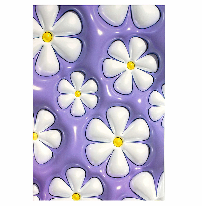 Тетрадь 32 л. клетка "3D-Ромашки" 141х215 мм, А5 мягкий переплёт, дизайнерский блок