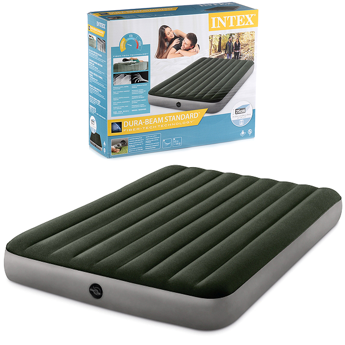 Матрас надувной Prestige Downy Bed, 152 х 203 х 25 см, насос на батарейках, 64779 INTEX не товарный 