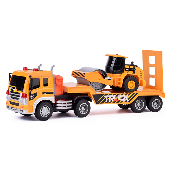 Машина WY571Q "Эвакуатор" с катком, 1:16 ( свет, звук) в коробке
