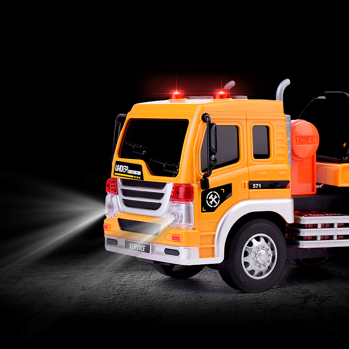 Машина WY571Q "Эвакуатор" с катком, 1:16 ( свет, звук) в коробке