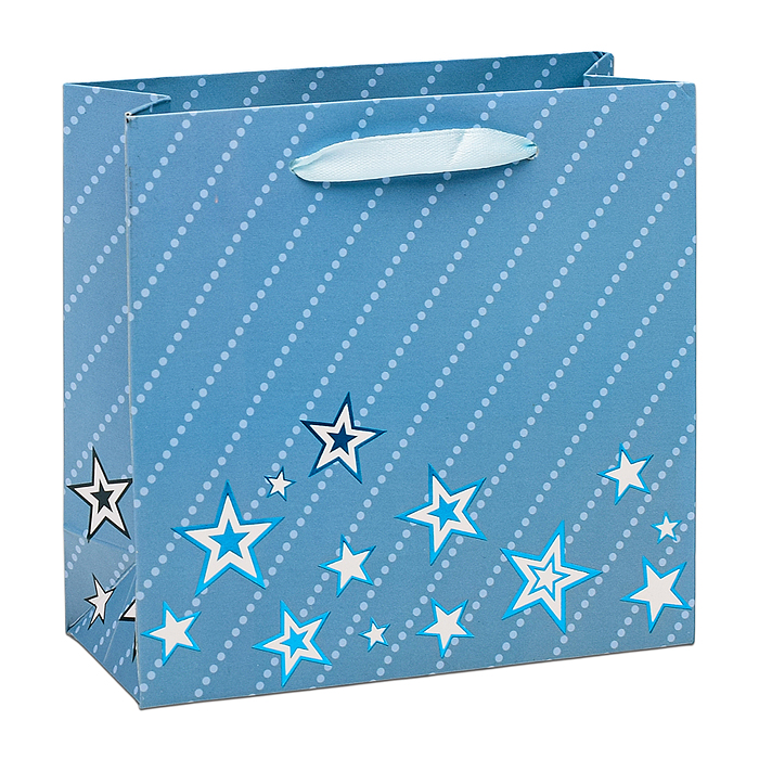 Пакет подарочный 00-6312 "Звёзды" 14,5х15х6 см