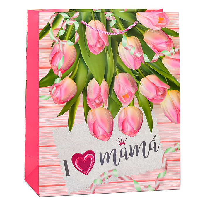 Пакет подарочный 00-6336 "Для мамы!" 26х32х10 см