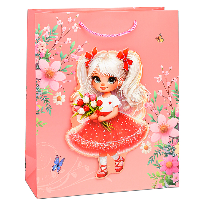 Пакет подарочный 00-6363 "Beautiful girl" 26х32х10 см