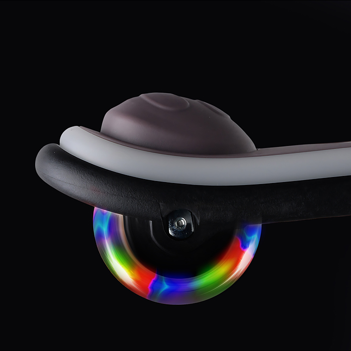 Самокат трёхколёсный R0200 ROCKET светящиеся колеса PU, дека, рулевая стойка, цвет серый