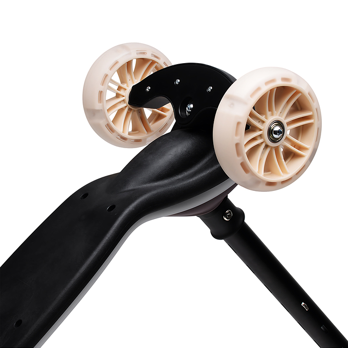 Самокат трёхколёсный R0200 ROCKET светящиеся колеса PU, дека, рулевая стойка, цвет серый