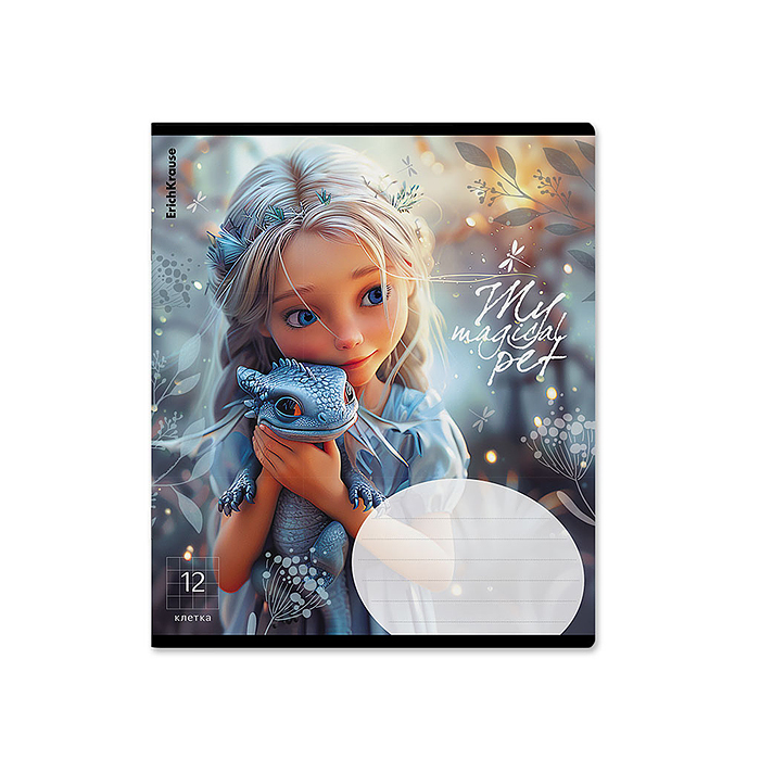 Тетрадь 12 л. клетка "Magic Pet"