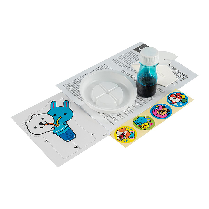 Фото к товару Выращивание кристаллов Стикерняшки "Яркий бабл ти", голубой кристалл Выращивание кристаллов Стикерняшки "Яркий бабл ти", голубой кристалл