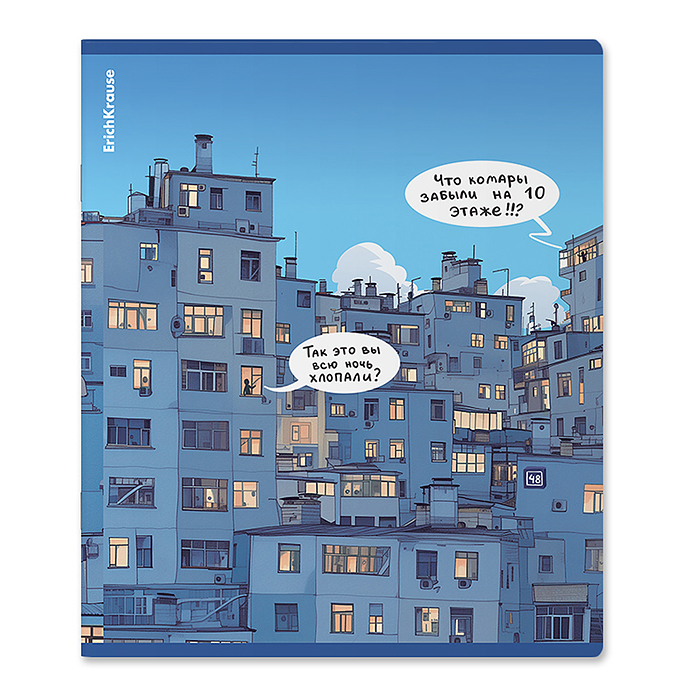 Тетрадь 48 л. клетка "Windows, 48 листов, клетка, матовая ламинация+выборочный УФ-ла