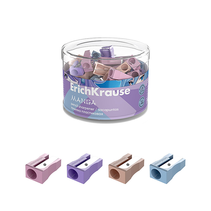 Точилка пластиковая EasySharp, Manga ассорти (в тубусе по 60 шт)