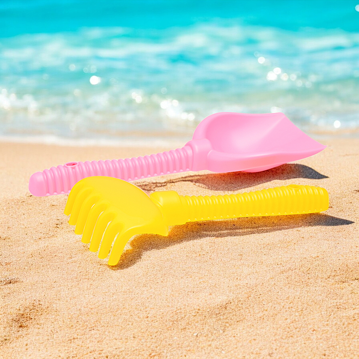 Набор Disney «София Прекрасная» №3: ведро большое с наклейкой, ситечко большое №3, лопата №6, грабли