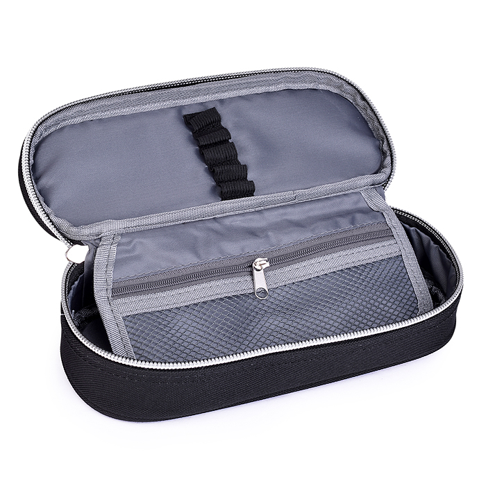 Пенал "Sport" 21x8x5 см, овальный для 50 предметов, с внутренним органайзером-створкой, тек