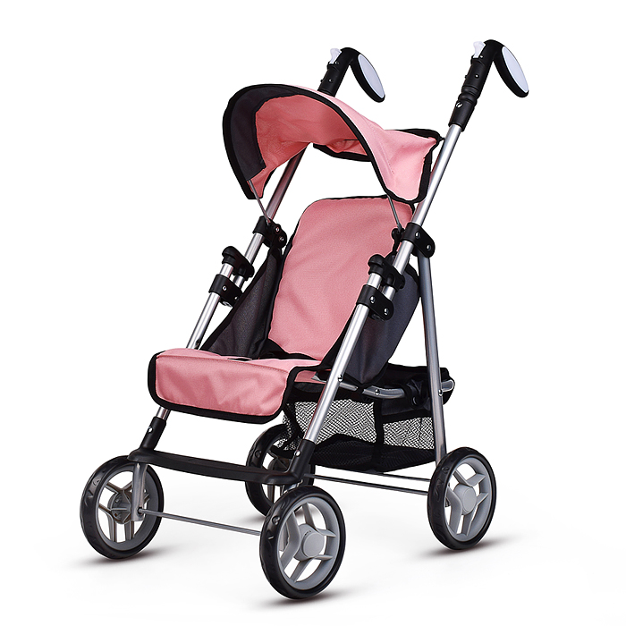 Фото к товару Коляска для кукол 9351 металл., складная, прогулочная с козырьком, с корзиной, цвет розовый Коляска для кукол 9351 металл., складная, прогулочная с козырьком, с корзиной, цвет розовый