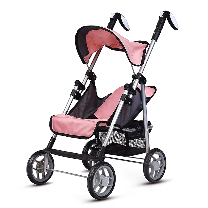 Фото к товару Коляска для кукол 9351 металл., складная, прогулочная с козырьком, с корзиной, цвет розовый Коляска для кукол 9351 металл., складная, прогулочная с козырьком, с корзиной, цвет розовый