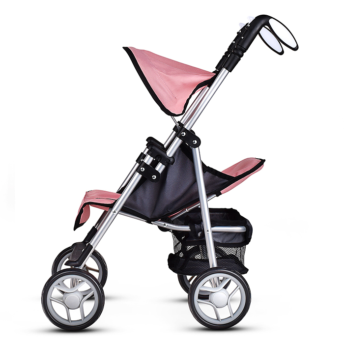 Фото к товару Коляска для кукол 9351 металл., складная, прогулочная с козырьком, с корзиной, цвет розовый Коляска для кукол 9351 металл., складная, прогулочная с козырьком, с корзиной, цвет розовый