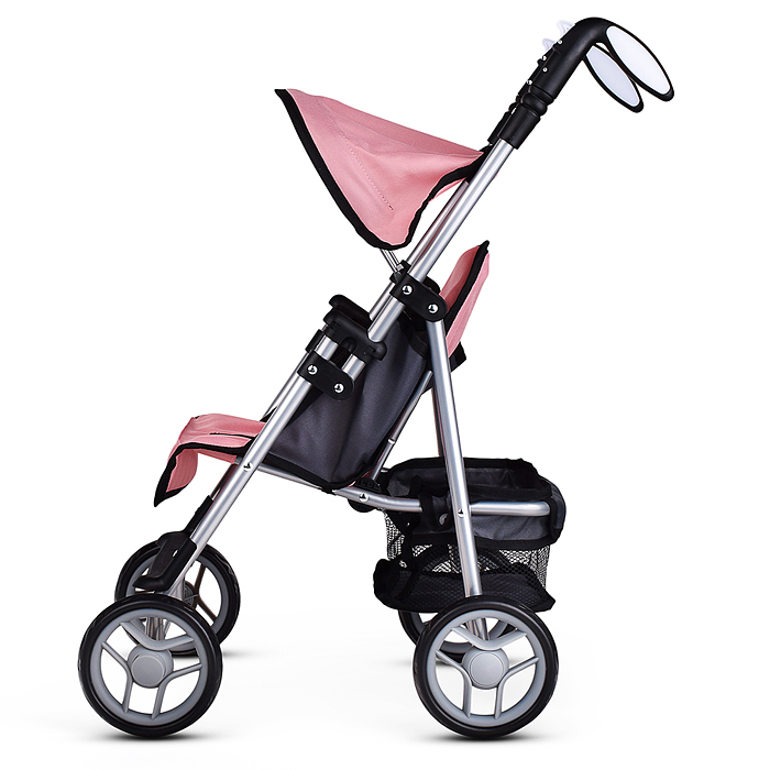 Фото к товару Коляска для кукол 9351 металл., складная, прогулочная с козырьком, с корзиной, цвет розовый Коляска для кукол 9351 металл., складная, прогулочная с козырьком, с корзиной, цвет розовый
