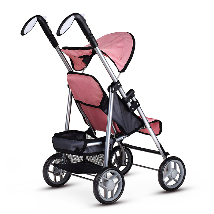 Фото к товару Коляска для кукол 9351 металл., складная, прогулочная с козырьком, с корзиной, цвет розовый Коляска для кукол 9351 металл., складная, прогулочная с козырьком, с корзиной, цвет розовый