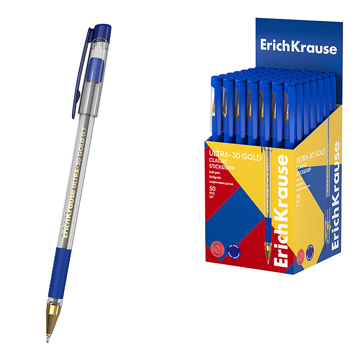 Ручка шариковая ULTRA-30 Gold Stick&Grip Classic, 0.7, Super Glide Technology, цвет черни