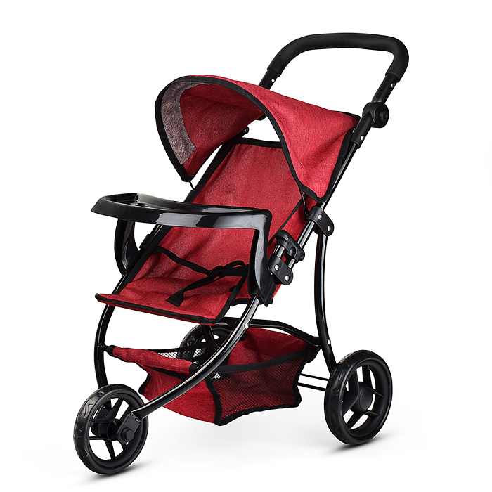 Фото к товару Коляска для кукол 9377B-T 3-колесная, металлическая, прогулочная, с тентом, с корзиной,цвет бордовый Коляска для кукол 9377B-T 3-колесная, металлическая, прогулочная, с тентом, с корзиной,цвет бордовый