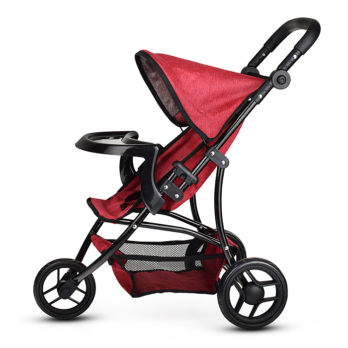 Фото к товару Коляска для кукол 9377B-T 3-колесная, металлическая, прогулочная, с тентом, с корзиной,цвет бордовый Коляска для кукол 9377B-T 3-колесная, металлическая, прогулочная, с тентом, с корзиной,цвет бордовый