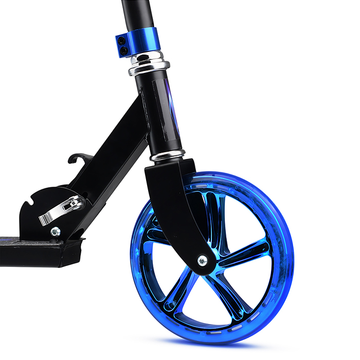 Самокат U012004Y 2-х кол., синий, d 200 мм., PU, в коробке