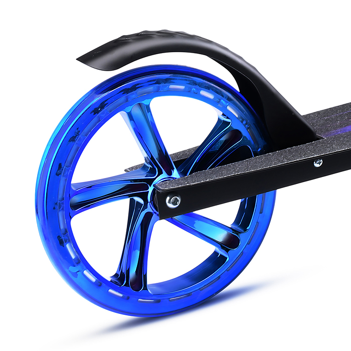 Самокат U012004Y 2-х кол., синий, d 200 мм., PU, в коробке