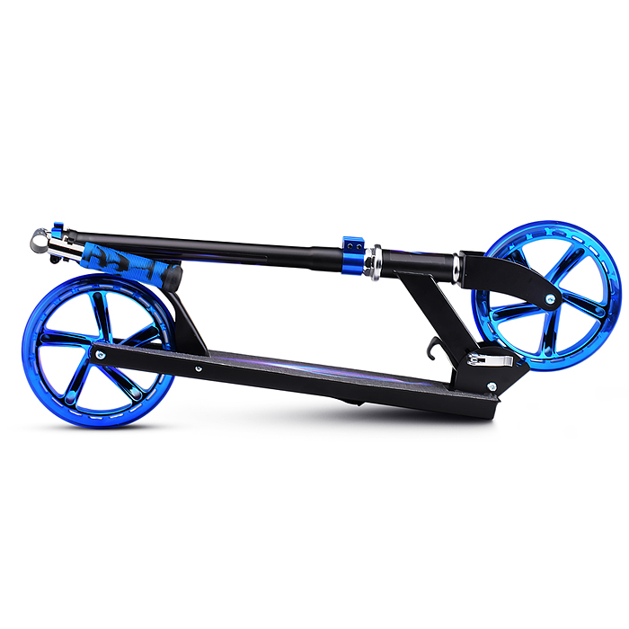 Самокат U012004Y 2-х кол., синий, d 200 мм., PU, в коробке