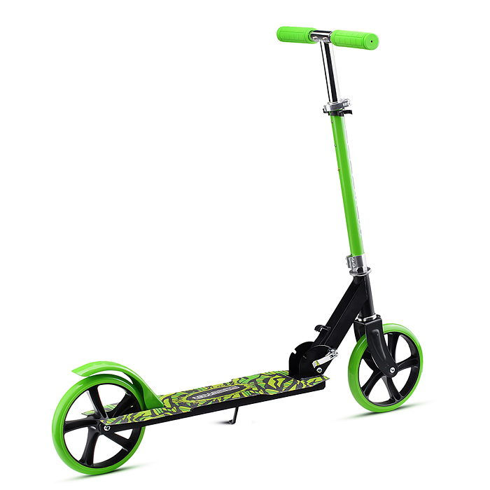 Самокат U012005Y 2-х кол., зеленый, d 200 мм., PU, в коробке