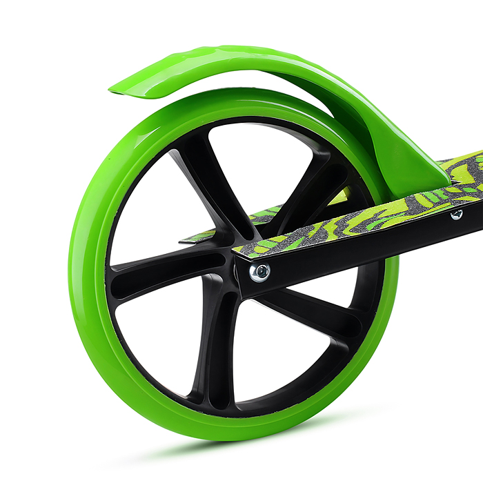 Самокат U012005Y 2-х кол., зеленый, d 200 мм., PU, в коробке