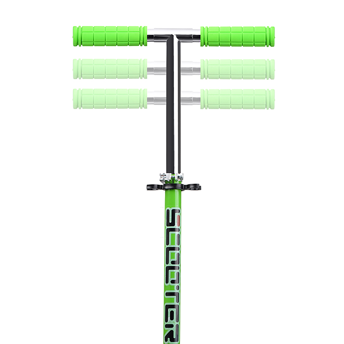 Самокат U012005Y 2-х кол., зеленый, d 200 мм., PU, в коробке