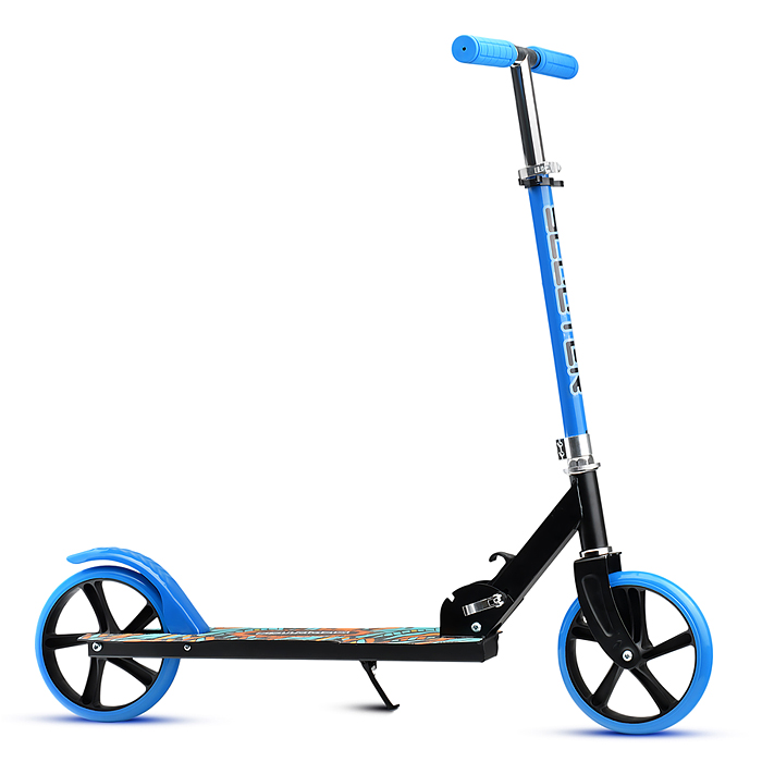 Самокат U012005Y 2-х кол., синий, d 200 мм., PU, в коробке