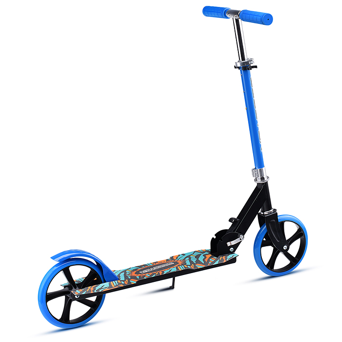 Самокат U012005Y 2-х кол., синий, d 200 мм., PU, в коробке