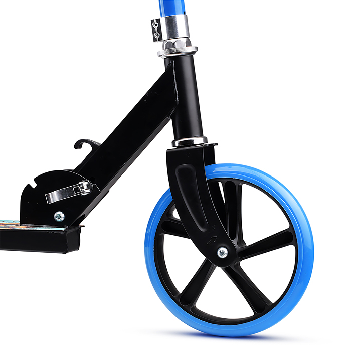 Самокат U012005Y 2-х кол., синий, d 200 мм., PU, в коробке