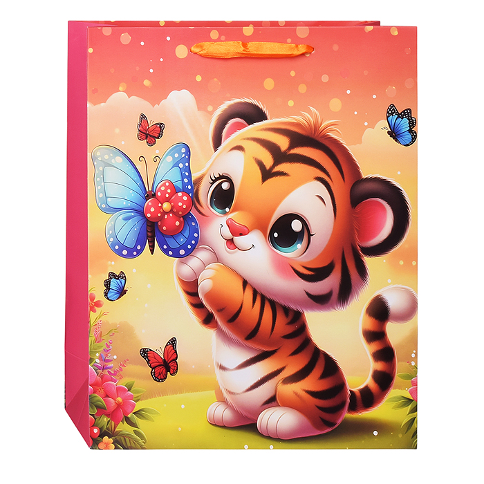 Фото к товару Пакет подарочный 00-6305 "Милые зверята" 26*32*10,5 см. Пакет подарочный 00-6305 "Милые зверята" 26*32*10,5 см.