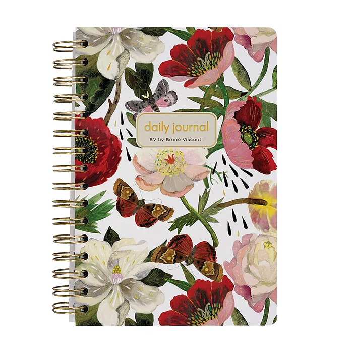 Ежедневник на золотом гребне «Cute diary» А5, BV, 136 л, "Пионы"